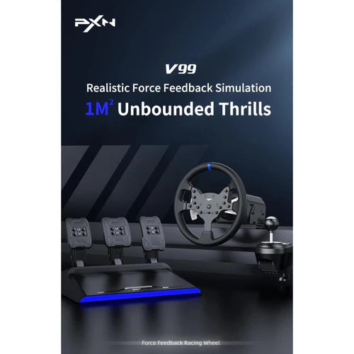 PXN V99 Gaming Steering wheel 3.2nm force feedback Racing wheel 270/900, Dismantle, with Hall magnetic induction pedal, 6+1 gear shift rod pc for PS4/PS3/Xbox One/Series X/S PC PXN
