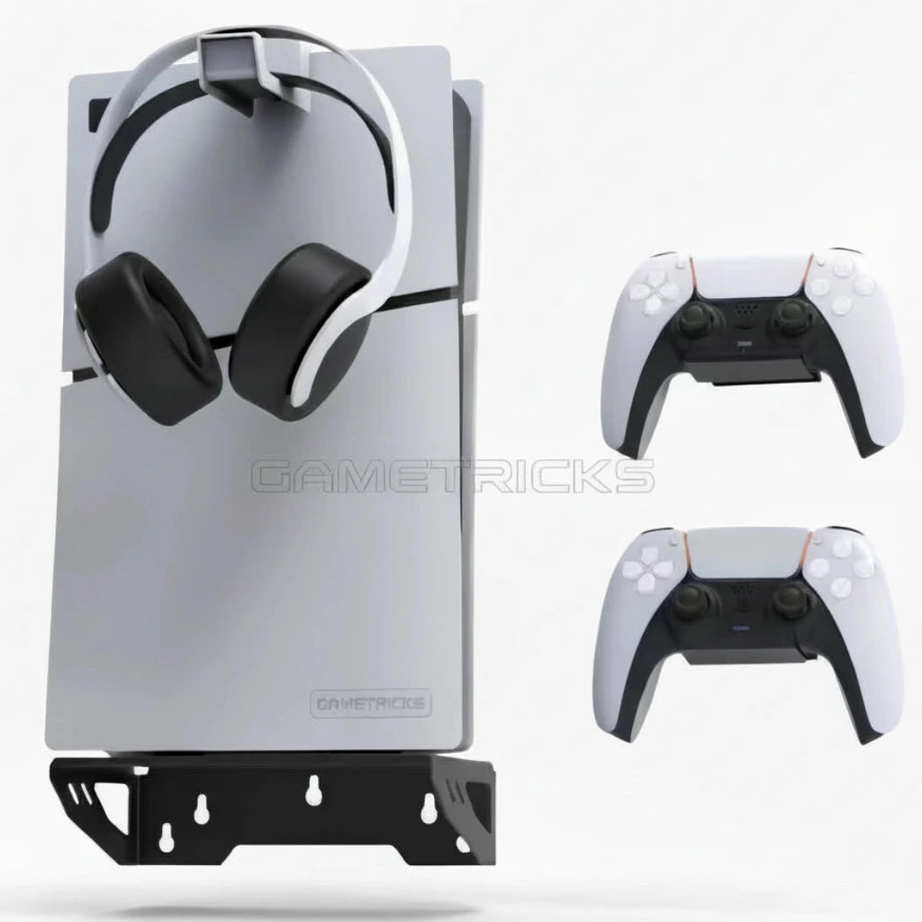 Dobe Wall mount bracket, Wall Stand For PS5 Slim & Fat Console & Controllers DOBE