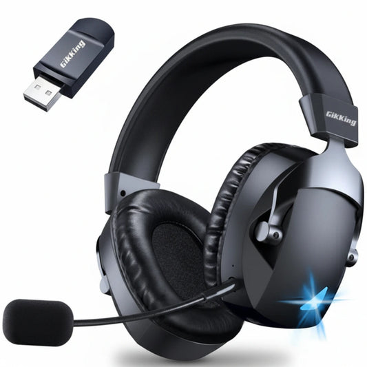 BL100 Pro Wireless Gaming Headset with Noise Cancelling Microphone,Triple Mode, 2.4G+ Bluetooth+ Wired Gaming Headphones, Suitable for PC, PS4, PS5, Smart Phone, Mac GIKKING
