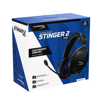 HyperX Cloud Stinger 2 Core - Gaming Headset for Playstation, Lightweight Over-Ear Headset with mic, Swivel-to-Mute Function, 40mm Drivers - Black HYPERX