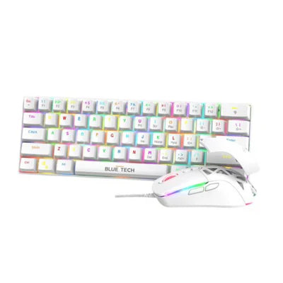 Bluetech 2 in 1 Combo 60% RGB Mechanical Gaming Keyboard & Mouse - White