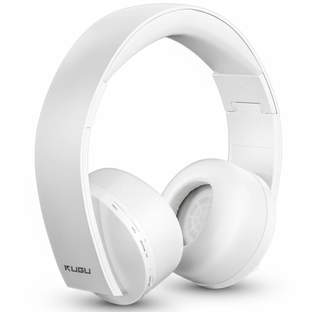 KUGU Multi-Plalform 3D Wireless Gaming Headset with 7.1 Virtual Surround Sound & Internal Microphone, For PS5, PS4, PC, Switch, and Bluetooth devices - White KUGU