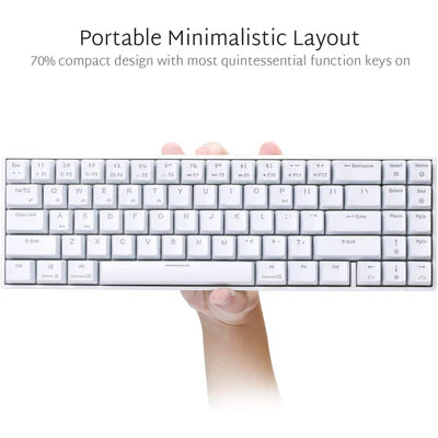 RK ROYAL KLUDGE RK71 RGB Dual Mode Wireless/Wired 70% Mechanical Gaming Keyboard - White