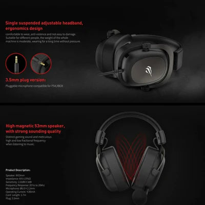 Havit H2002d Gaming Headset - Black HAVIT