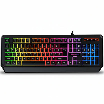 Gaming keyboard with RGB backlighting on a white background