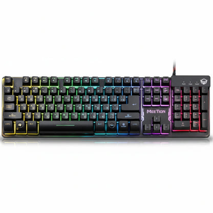 Mechanical keyboard with RGB lighting on a white background