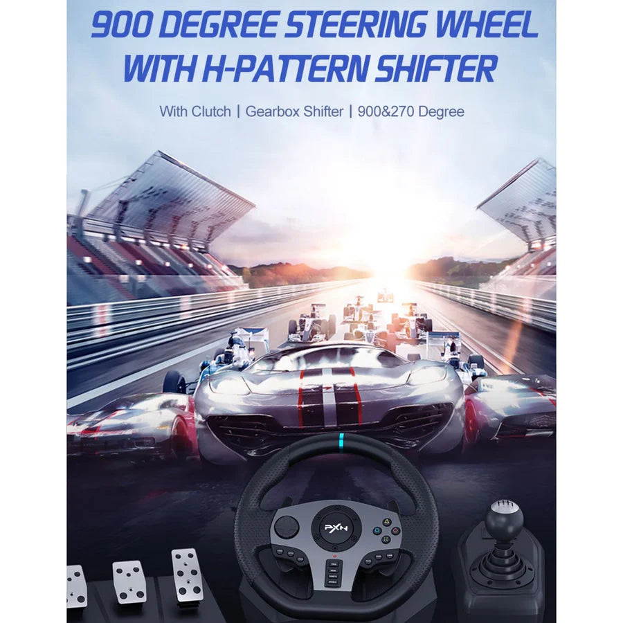 PXN V9 270/900 degree Steering Wheel for PS4, Xbox One,Xbox Series X/S, Nintendo Switch, PC PXN