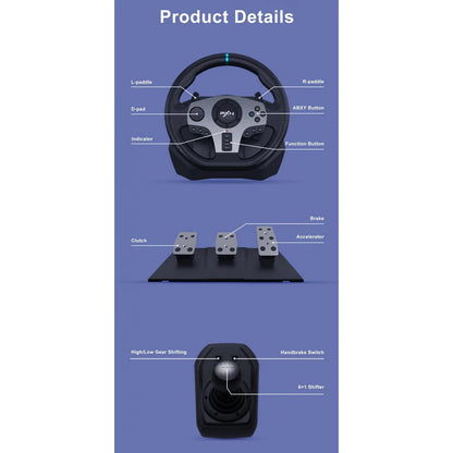 PXN V9 270/900 degree Steering Wheel for PS4, Xbox One,Xbox Series X/S, Nintendo Switch, PC PXN