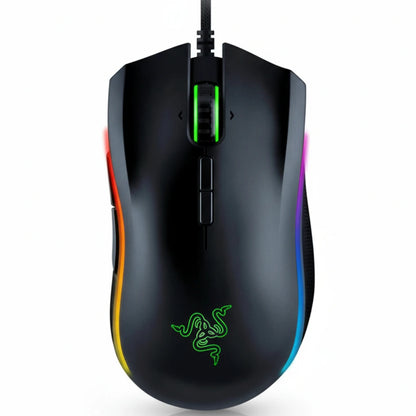 Gaming mouse with RGB lighting on a white background