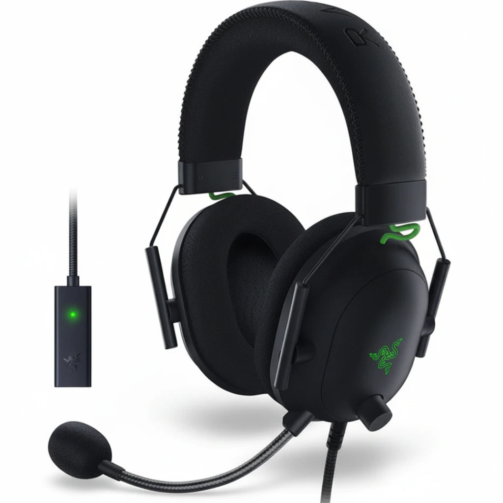 Razer BlackShark V2 With USB Sound Card - THX 7.1 Spatial Surround Sound RAZER