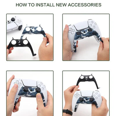 Decoration Shell Cover with Two Analog Grips For PS5 DualSense Controller IPLAY
