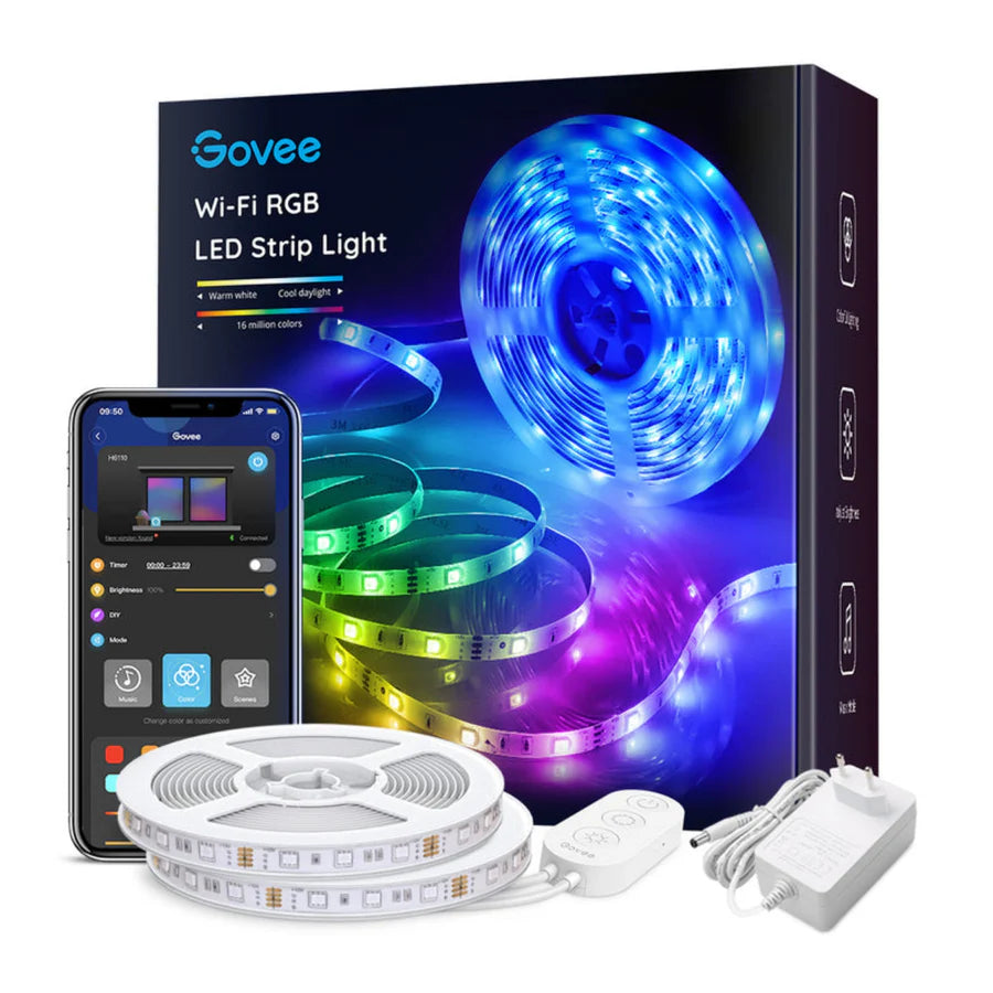 Govee RGB Smart Wi-Fi + Bluetooth LED Strip Lights(10m) [Energy Class A] Govee