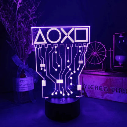 Gaming Room Desk Setup Lighting Decor 3D Visual LED Night Lamp - 7 Color Change FULLOSUN