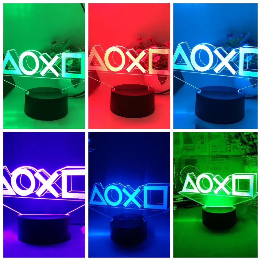 Gaming Room Desk Setup Lighting Decor 3D Visual LED Night Lamp - 7 Color Change FULLOSUN