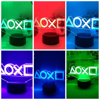 Gaming Room Desk Setup Lighting Decor 3D Visual LED Night Lamp - 7 Color Change FULLOSUN