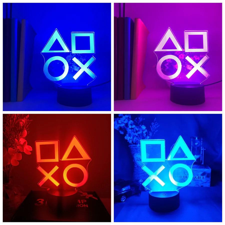 Gaming Room Desk Setup Lighting Decor 3D Visual LED Night Lamp - 7 Color Change FULLOSUN