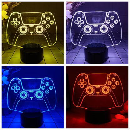 Gaming Room Desk Setup Lighting Decor 3D Visual LED Night Lamp - 7 Color Change FULLOSUN