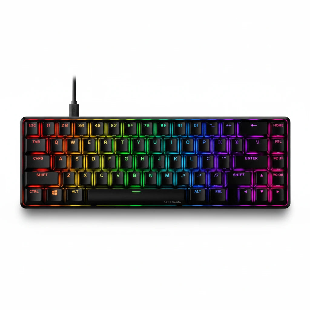 RGB keyboard on a white background