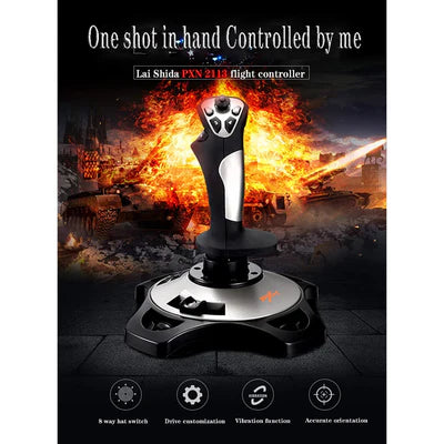 PXN 2113 Pro Flight Simulator Joystick with Vibration Function and Throttle for Windows PC PXN