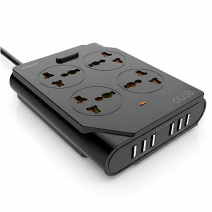 Moxom KH-63Y Extension Lead With USB 6 Ports