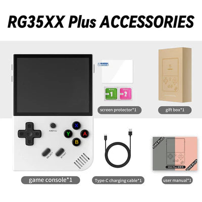 Anbernic RG35XX Plus Handheld Game Console, 3.5 inch IPS Screen Linux OS, 64G TF Card with 5500+ Games, Support HDMI TV Output 5G WiFi Bluetooth Anbernic