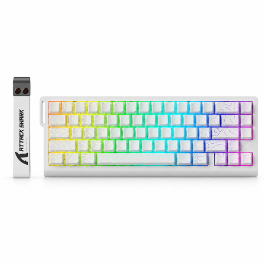 ATTACK SHARK X68HE RT Mechanical Gaming Keyboard 60% Wired TKL - White Contour Attack Shark