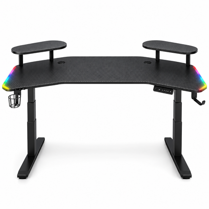 Schrapnel Gradus RGB Electric Adjustable Gaming Desk 160cm – Black Schrapnel