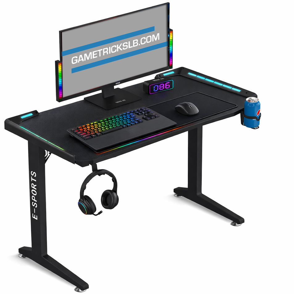 Z10 RGB Gaming Desk 120cm | Extreme LED Gaming Table with holders gametricks