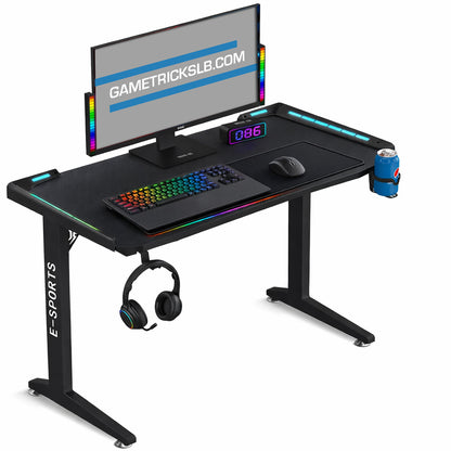 Z10 RGB Gaming Desk 120cm | Extreme LED Gaming Table with holders gametricks
