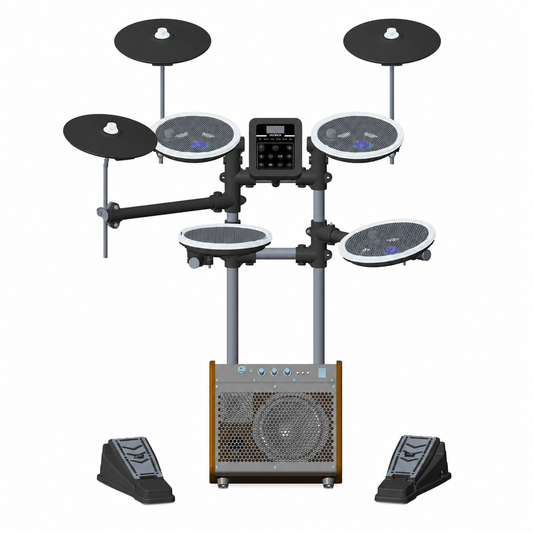 Aiwa AWMDD02 electronic drum kit with amplifier and pedals, square product image