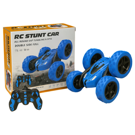 Remote Control Car RC Car 2.4GHz Double Sided 360-degree Rotating With Light Blue