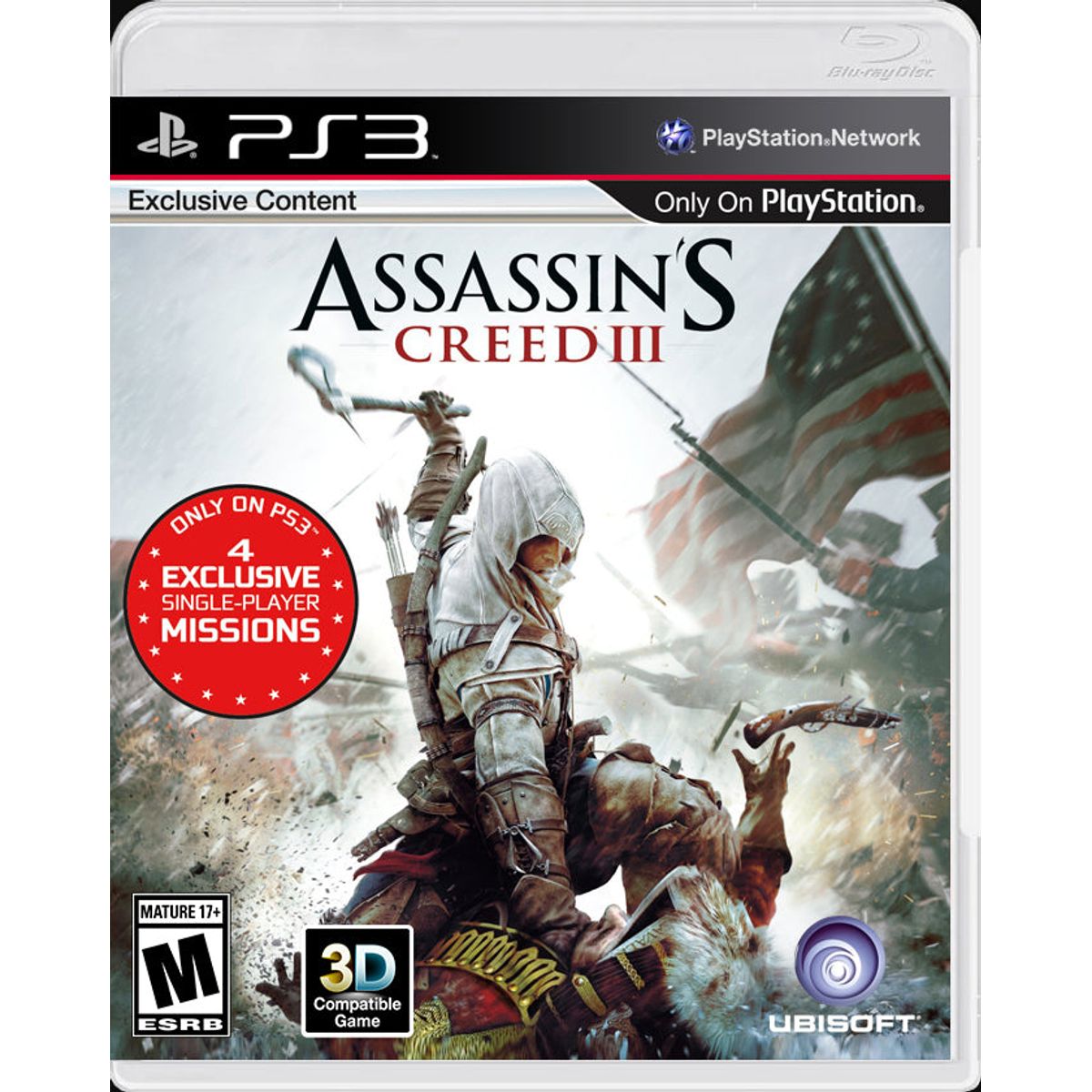Assassin's Creed III PS3 front cover on white square background