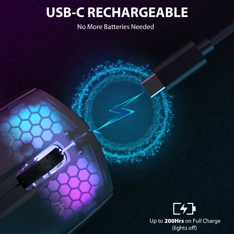 ATTACK SHARK X5 RGB Ultra - Light 49g Wireless Gaming Mouse - gametricks