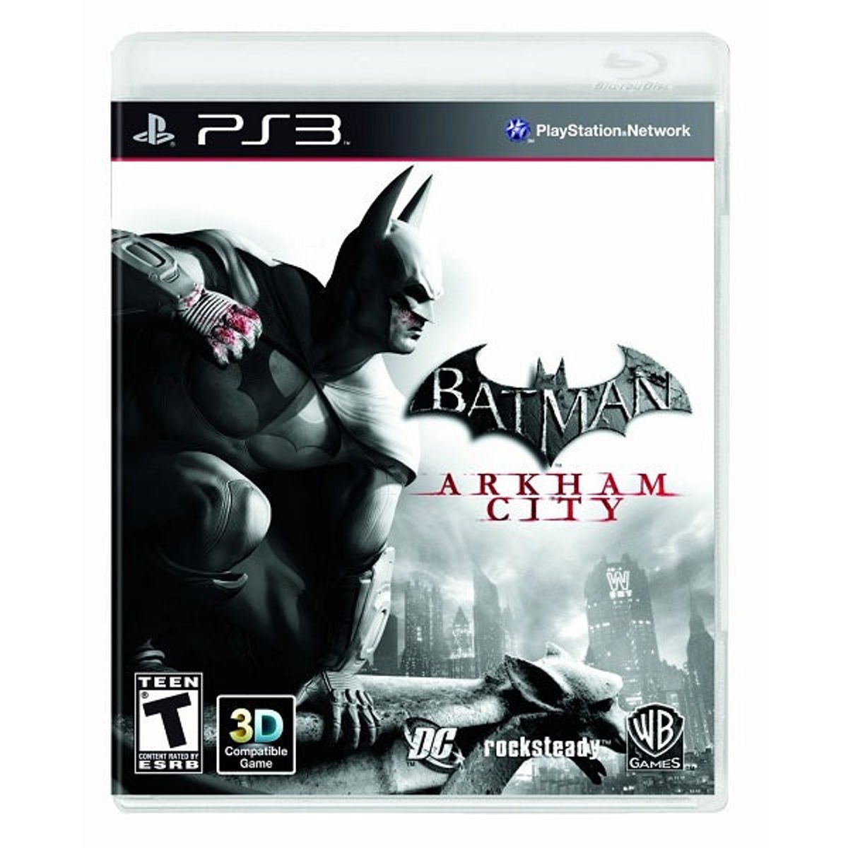 Batman Arkham City PS3 front cover on white square background