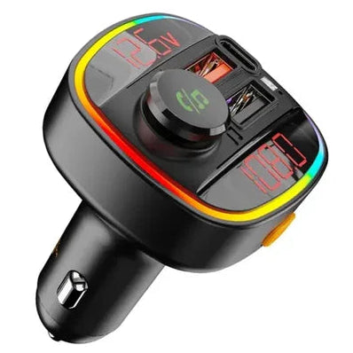 Car charger with digital display on a white background