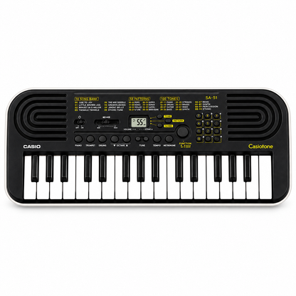 Casio Casiotone SA-51 Black 32-key mini keyboard, front view.