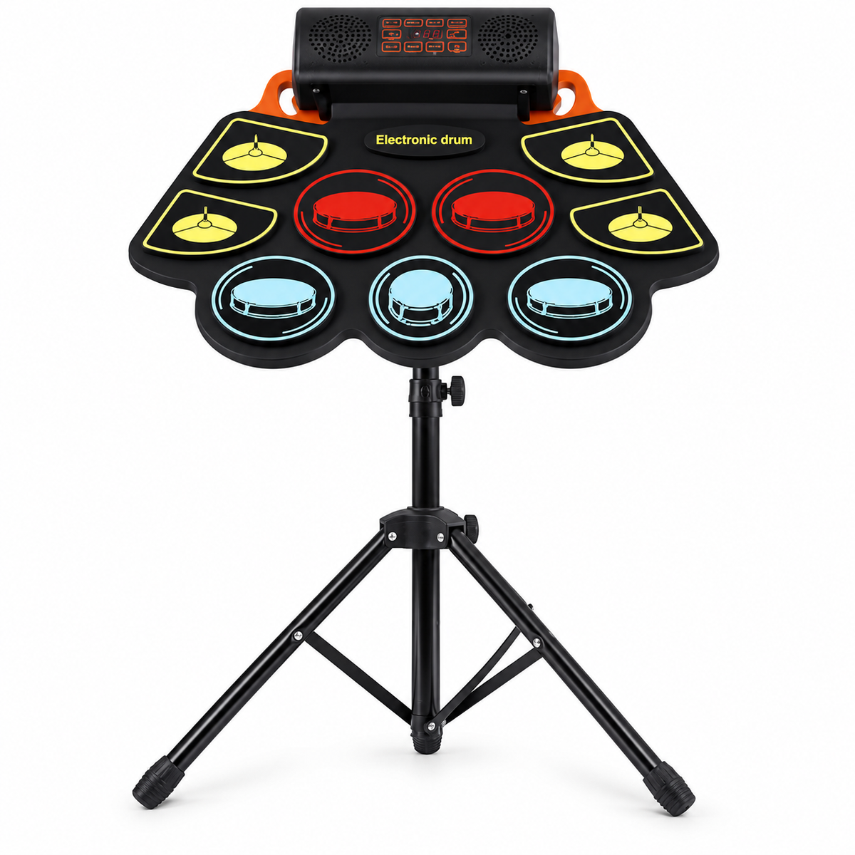 Conqueror HQC1 electronic drum set with stand, front view