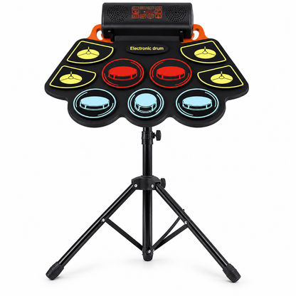 Conqueror HQC1 electronic drum set with stand, front view