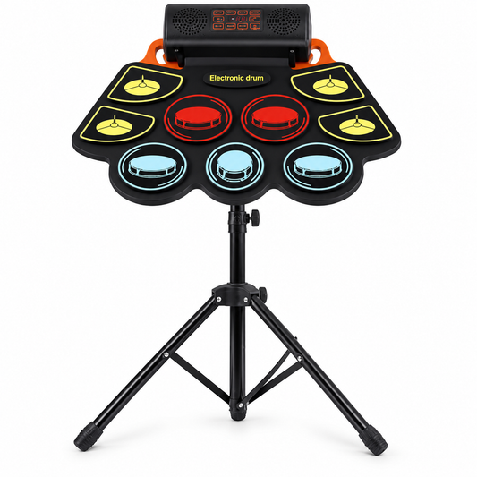 Conqueror HQC1 electronic drum set with stand, front view