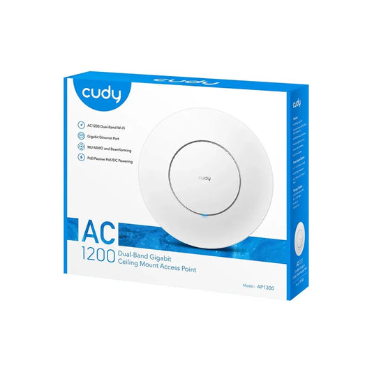 Cudy AC1200 Dual-Band Gigabit Ceiling Mount Wireless Access Point – High-Speed 1200Mbps WiFi Cudy