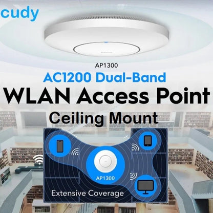 Cudy AC1200 Dual-Band Gigabit Ceiling Mount Wireless Access Point – High-Speed 1200Mbps WiFi - gametricks