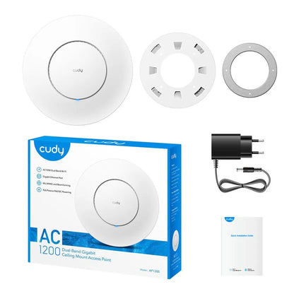 Cudy AC1200 Dual-Band Gigabit Ceiling Mount Wireless Access Point – High-Speed 1200Mbps WiFi - gametricks