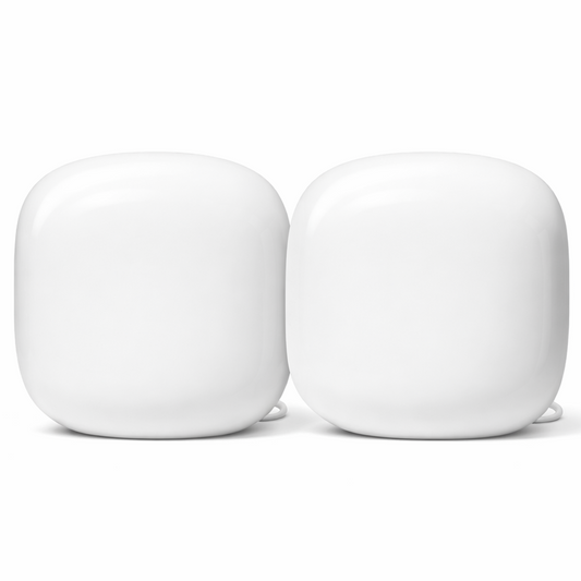 Two white square objects on a white background