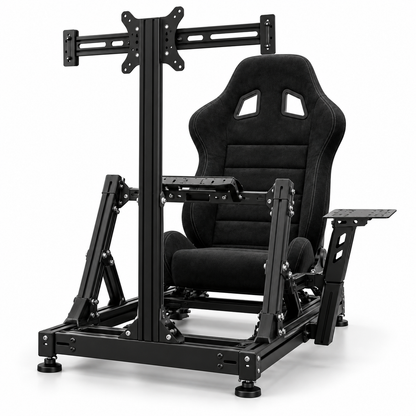 AI illustration: racing cockpit side profile
