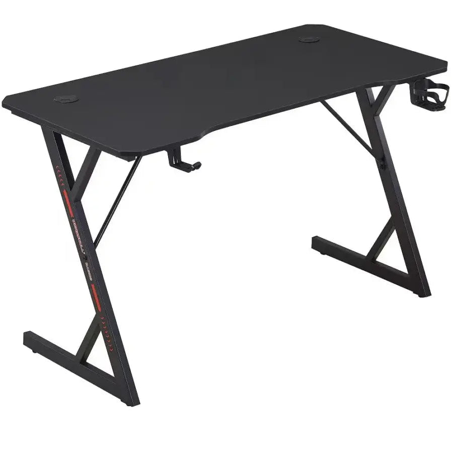 Deadskull Z-shaped gaming desk 120 cm black, three-quarter angle