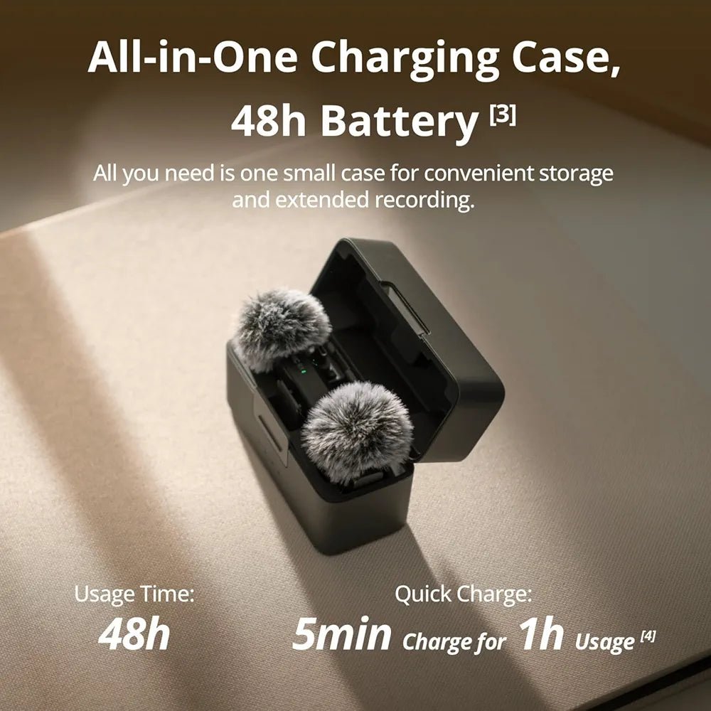 DJI Mic Mini (2 TX + 1 RX + Charging Case), Wireless Lavalier Microphone for iPhone/Camera/Android - gametricks