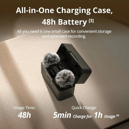DJI Mic Mini (2 TX + 1 RX + Charging Case), Wireless Lavalier Microphone for iPhone/Camera/Android - gametricks