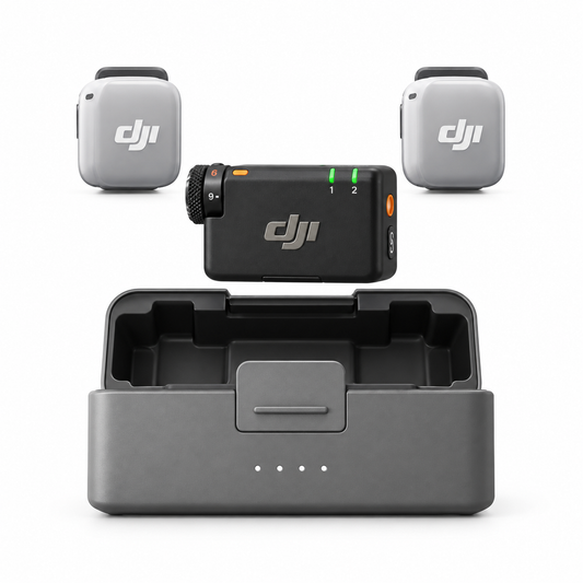 DJI Mic Mini kit front view on white background