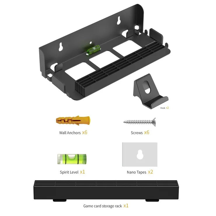 DOBE TNS-31113 Wall Mount Bracket for Nintendo Switch 2 / Switch / OLED Game Controller Hanger with Game Card Storage - gametricks