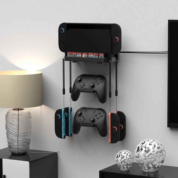 DOBE TNS-31113 Wall Mount Bracket for Nintendo Switch 2 / Switch / OLED Game Controller Hanger with Game Card Storage - gametricks